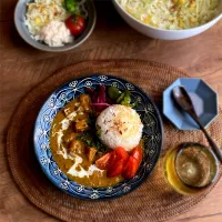 🔵ライトブルー桜2024🔵かぼちゃの坦々カレー