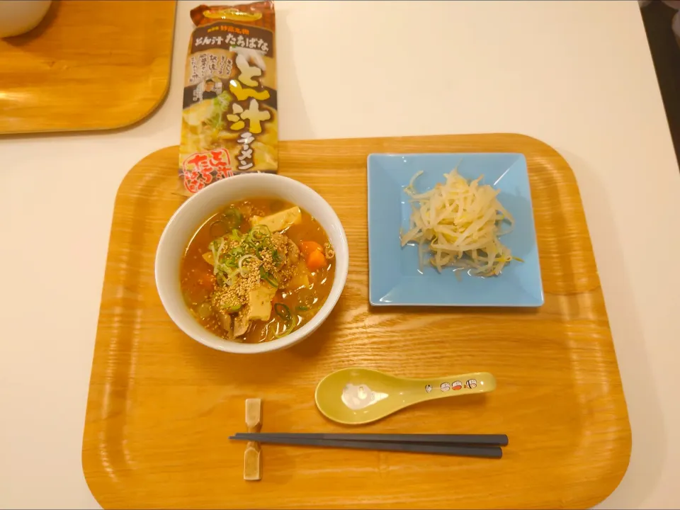 今日の夕食　とん汁ラーメン|pinknari🐰🌈さん