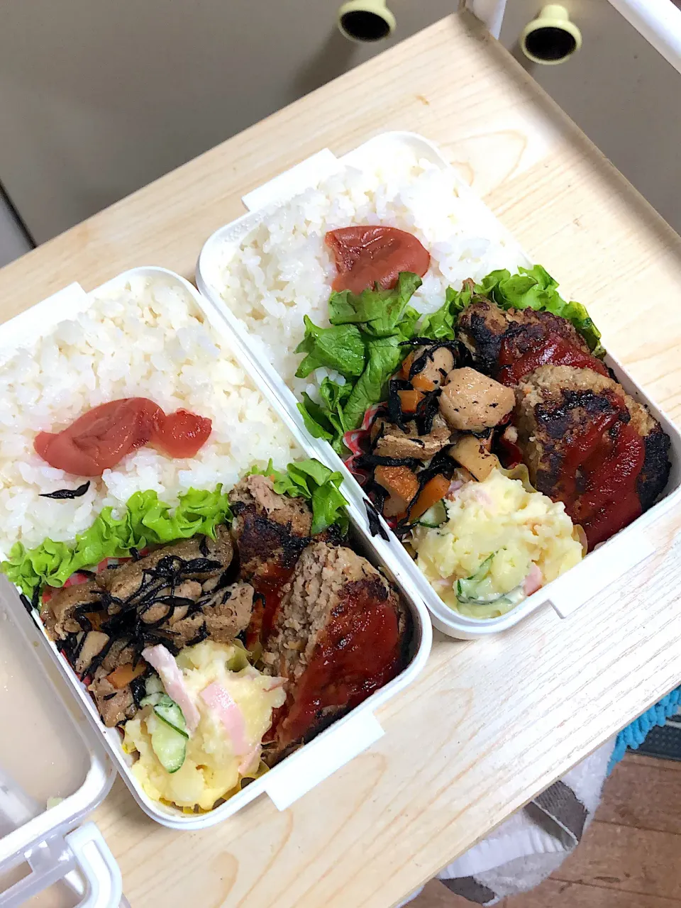 Snapdishの料理写真:ハンバーグ弁当|魅耜さん