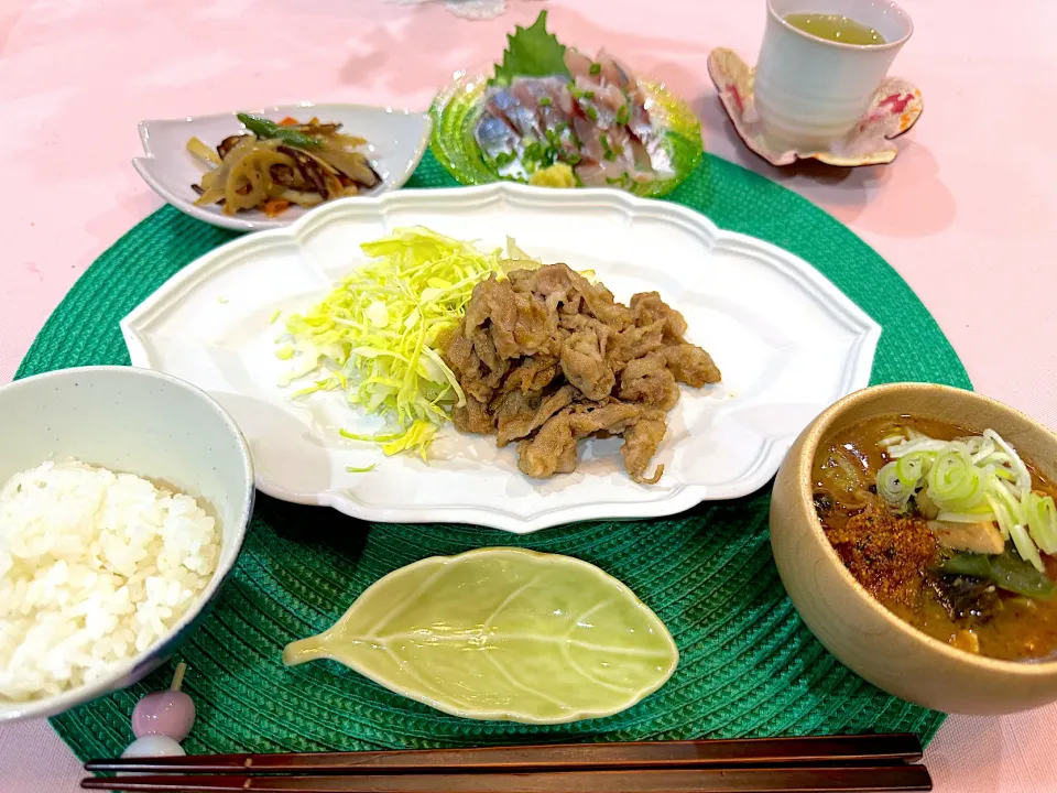 豚汁🐖に生姜焼き🐷な和食ご飯🍚|Seikoさん