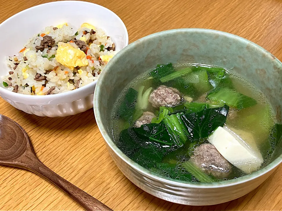 ＊炒飯と肉団子スープ＊|＊抹茶＊さん