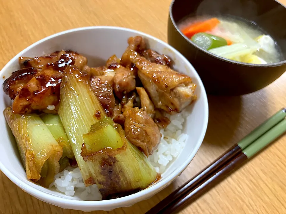 ＊焼鳥丼＆お味噌汁＊|＊抹茶＊さん