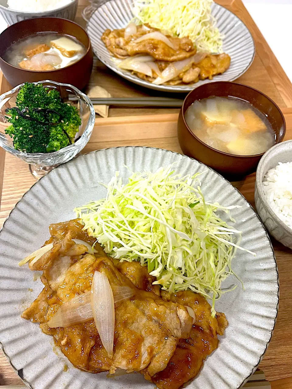 生姜焼きの夜ご飯🐷|＊みお＊さん