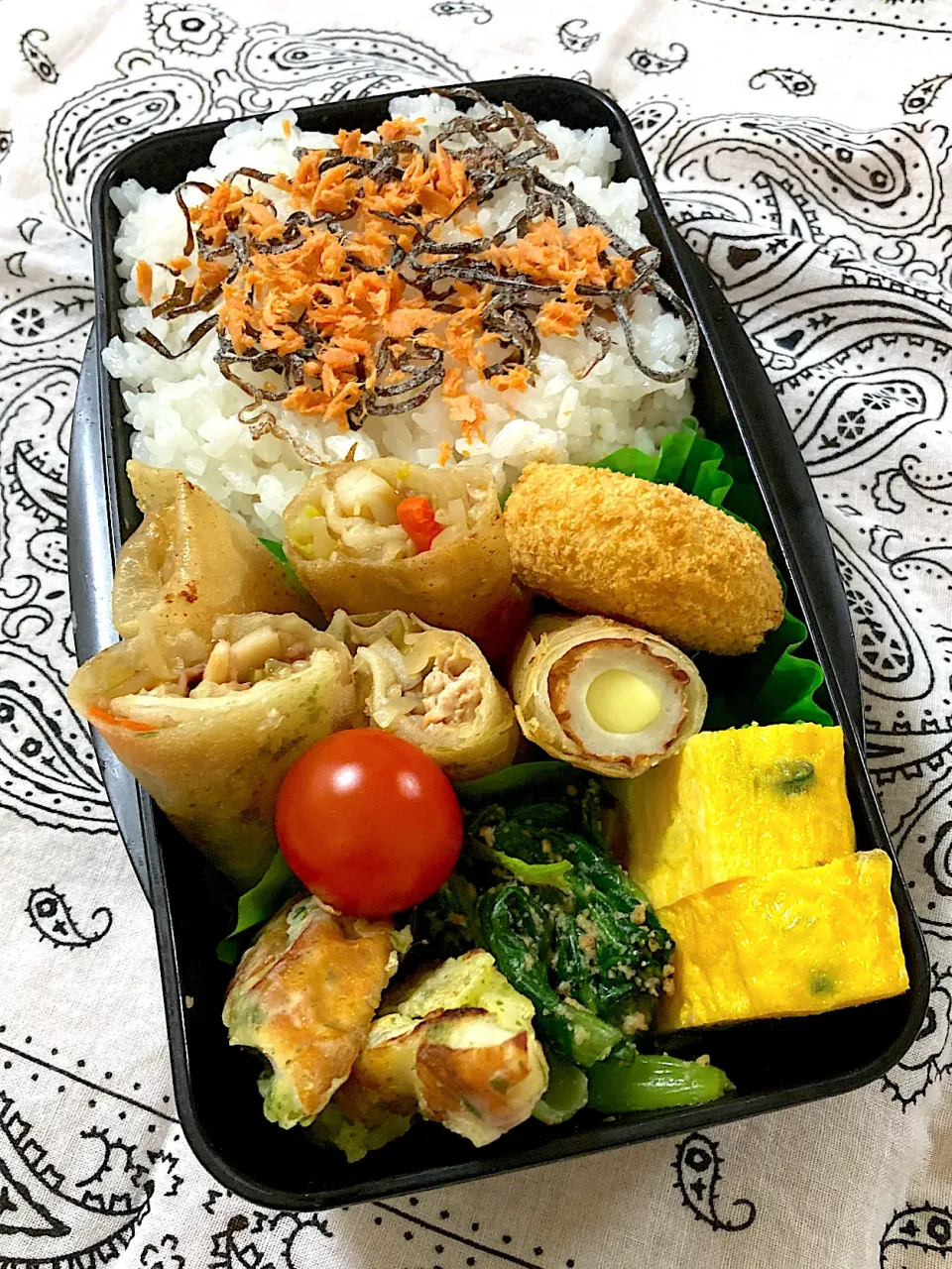 Snapdishの料理写真:春巻弁当|SaDaさん