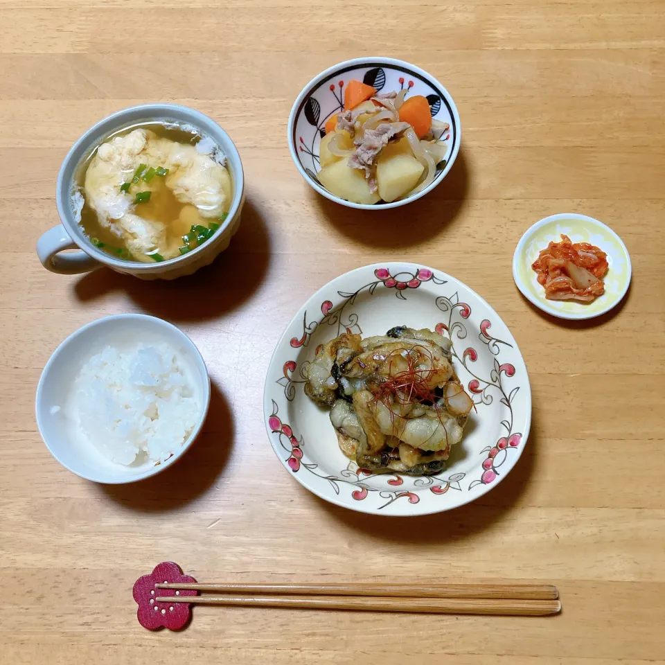 牡蠣の甘辛炒めと肉じゃが|ちゃみこさん