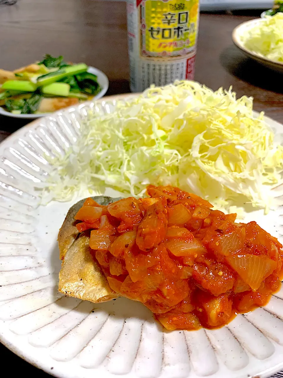 焼きサバのトマトソースがけ🍅|かりんとうのヒゲさん