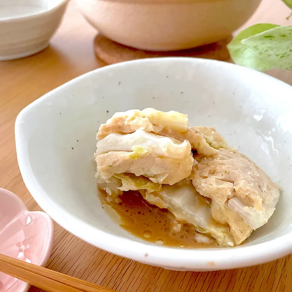 鶏ひき肉と白菜の重ね蒸し|ともさん