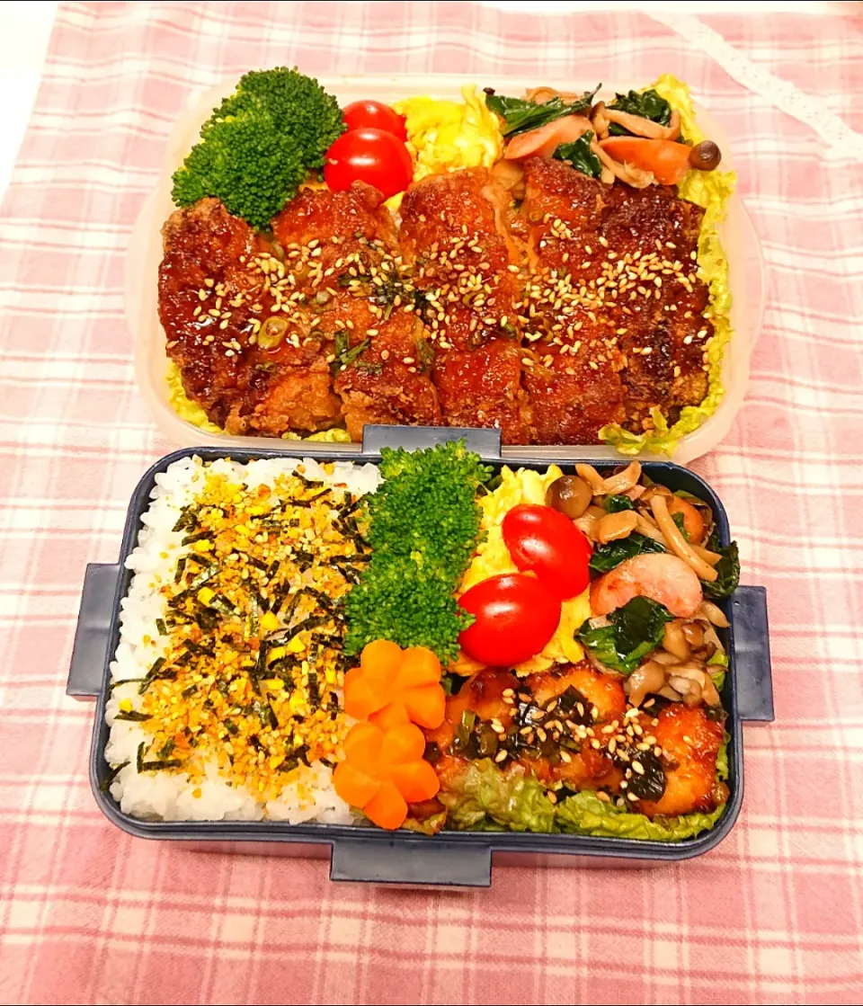 甘辛チキン弁当&唐揚げネギソース弁当❤️|みちゅあしさん