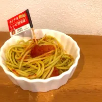 Snapdishの料理写真:バジルとカクテキのパスタ|かろやんさん