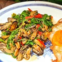 ผัดกะเพราหอยแมลงภู่
Stir-fried spicy basil with mussels|🌿Veerapan Mu🌿さん