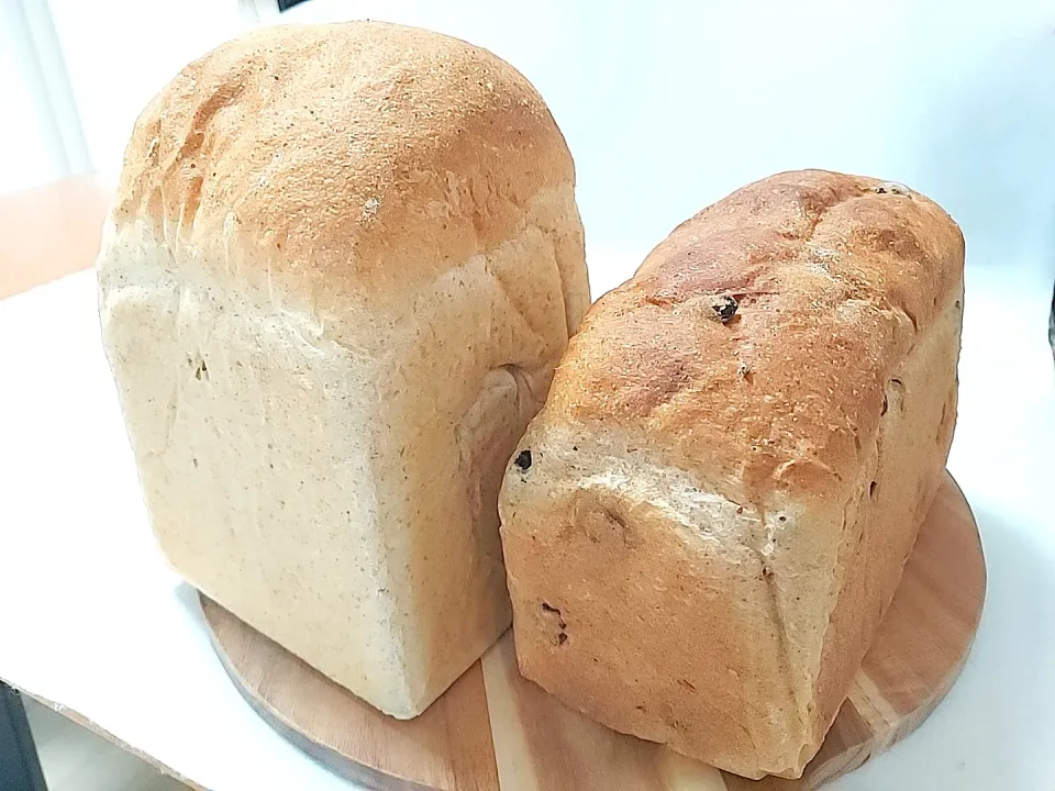 Snapdishの料理写真:全粒粉🍞と全粒粉レーズン🍞|Keiさん