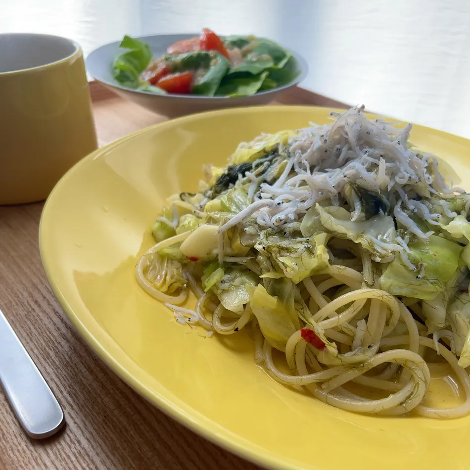 しらすと海苔と春キャベツのペペロンチーノ|pontalさん