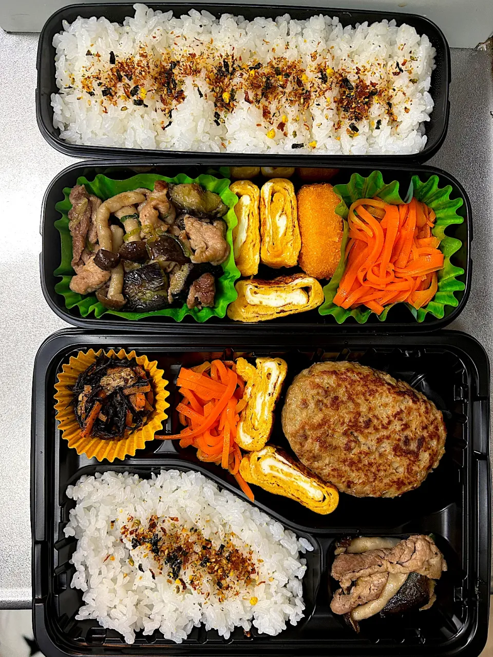 ハンバーグ弁当🍱野菜炒め弁当🍱|きっきー🥰さん