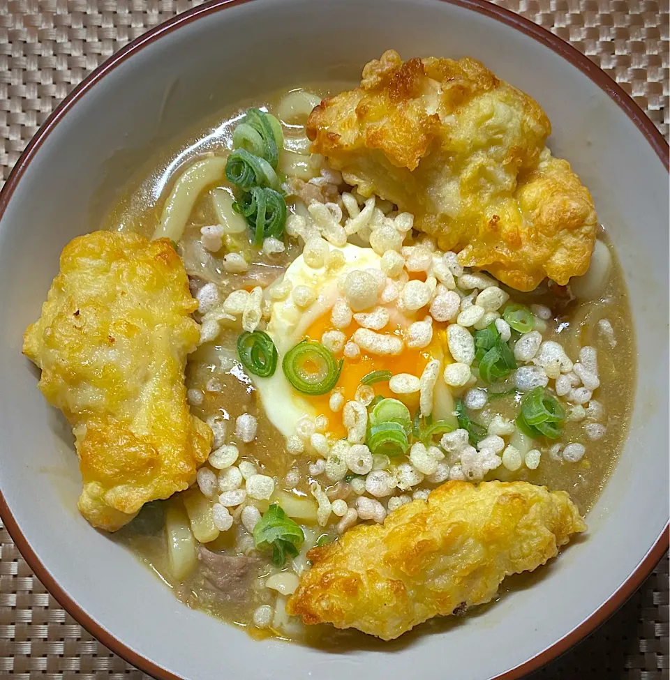 鷄天カレーうどん|すくらんぶるえっぐさん