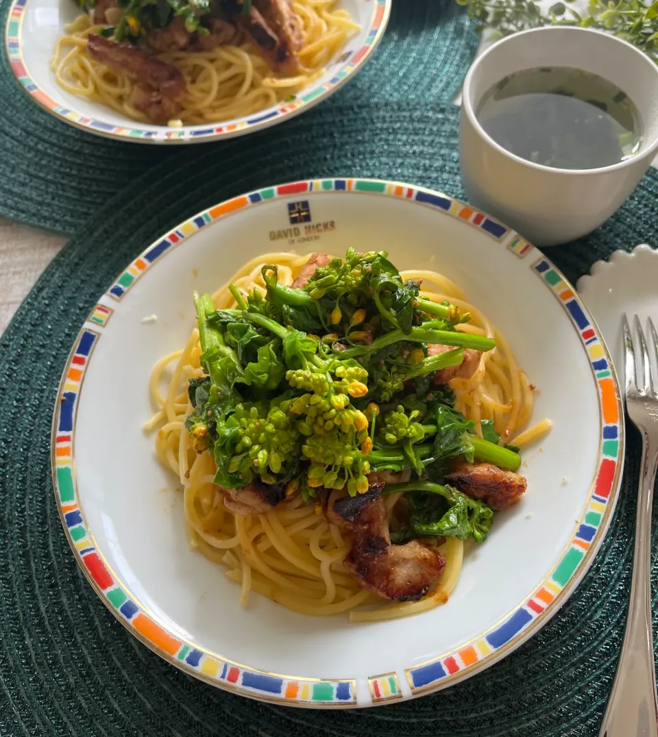 豚ロースと菜の花の粒味噌パスタ|マーブルさん