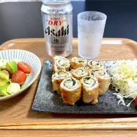 カプレーゼと豚しそチーズ巻き|ごはんとおつまみ🍺さん