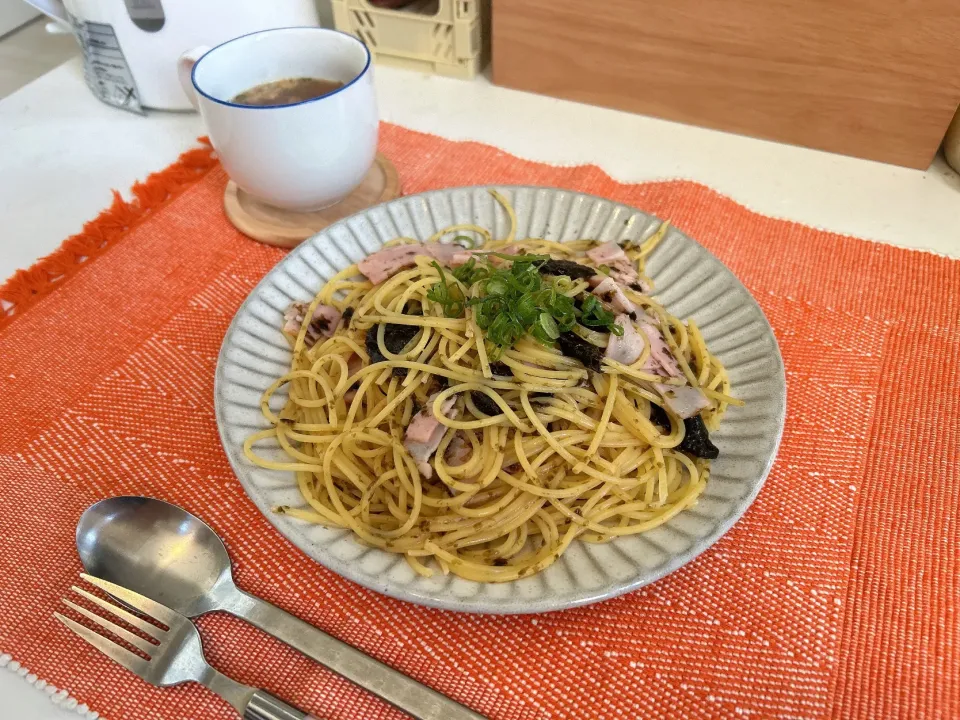 海苔の佃煮パスタ|なみねこさん