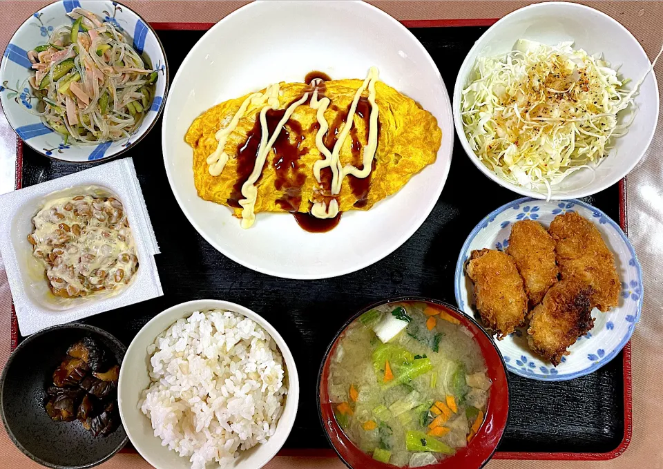 とん平焼き　カキフライ　春雨サラダ　他|チャコぴーさん