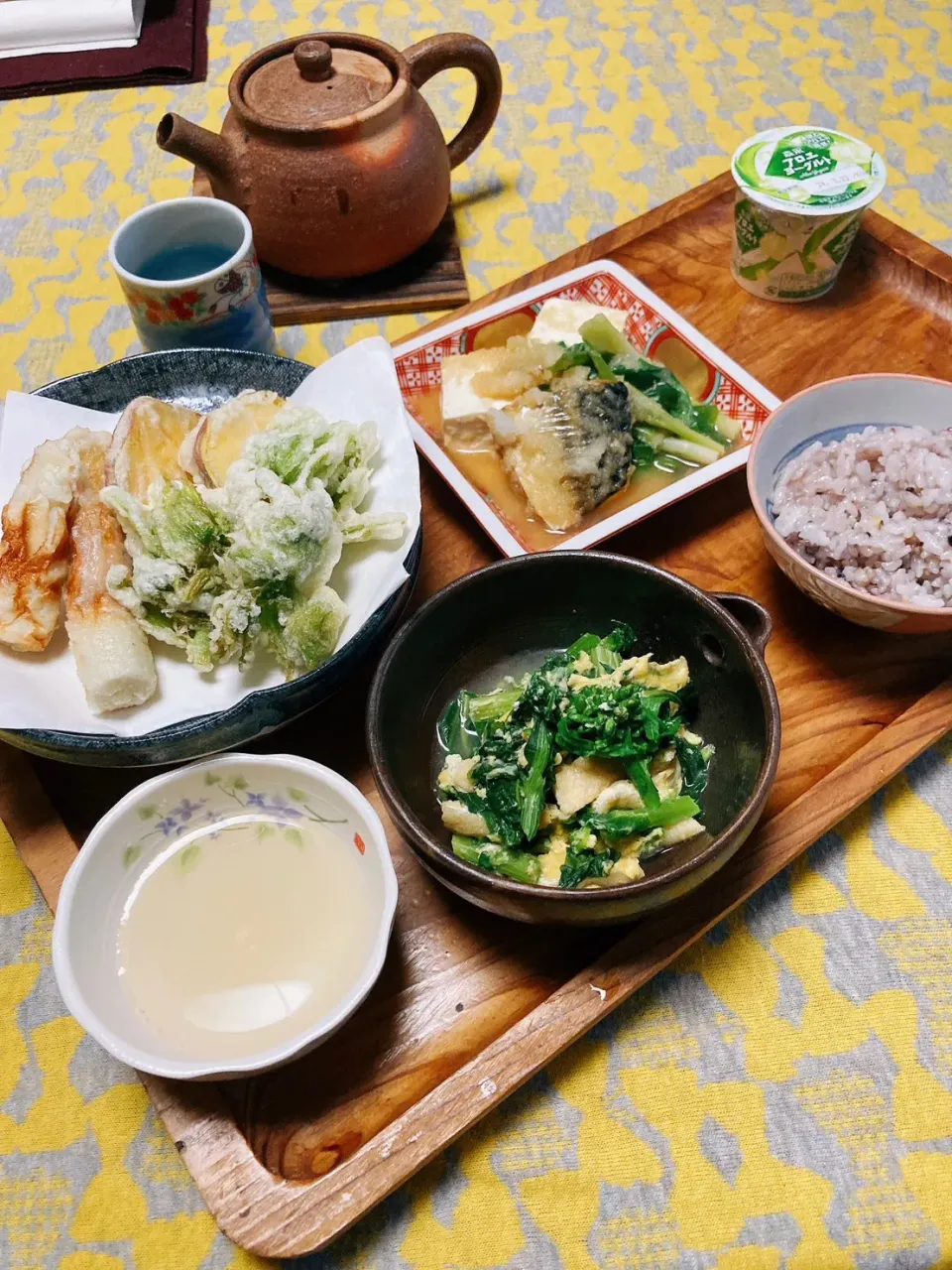 grandmaの晩ごはん☆ 今夜は裏の土手でふきのとうを摘んで天ぷらに…鯖のミゾレ煮…小松菜の玉子とじ頂きます|kaoriさん