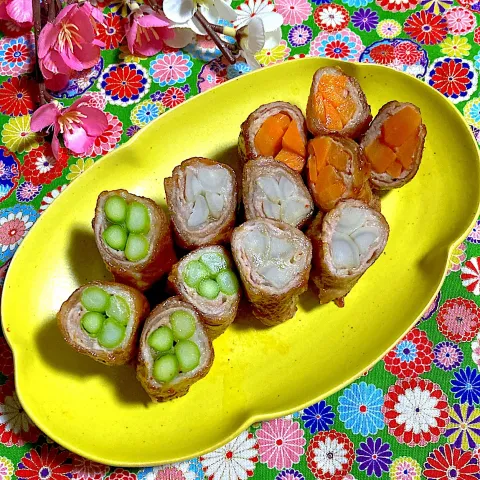 「日清かけて香る純正ごま油」を使ってみたSnapdishの料理・レシピ写真:ピリ辛豚肉巻き✨