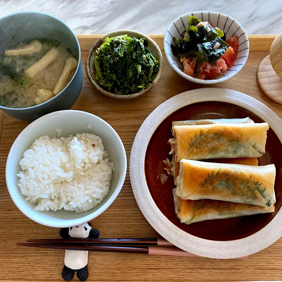 Snapdishの料理写真:ささみチーズ大葉の春巻き|なつこさん