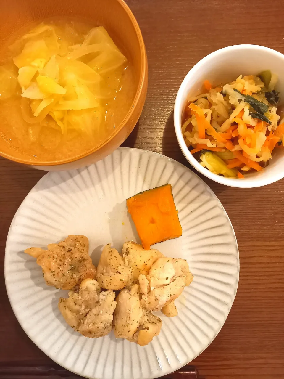 肩肉のマジックソルト焼き　切干大根煮物　かぼちゃ煮|🍏りんご🍎さん