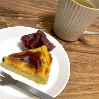 Snapdishの料理写真:さつまいもチーズケーキ&あんこ|nikitaさん