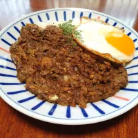 イワシの味噌煮キーマカレー