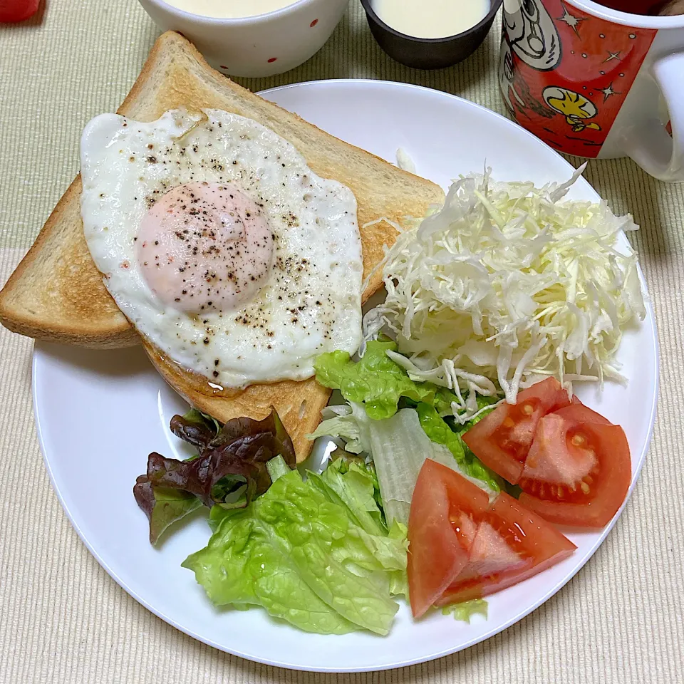 Snapdishの料理写真:目玉焼きトースト|akkoさん