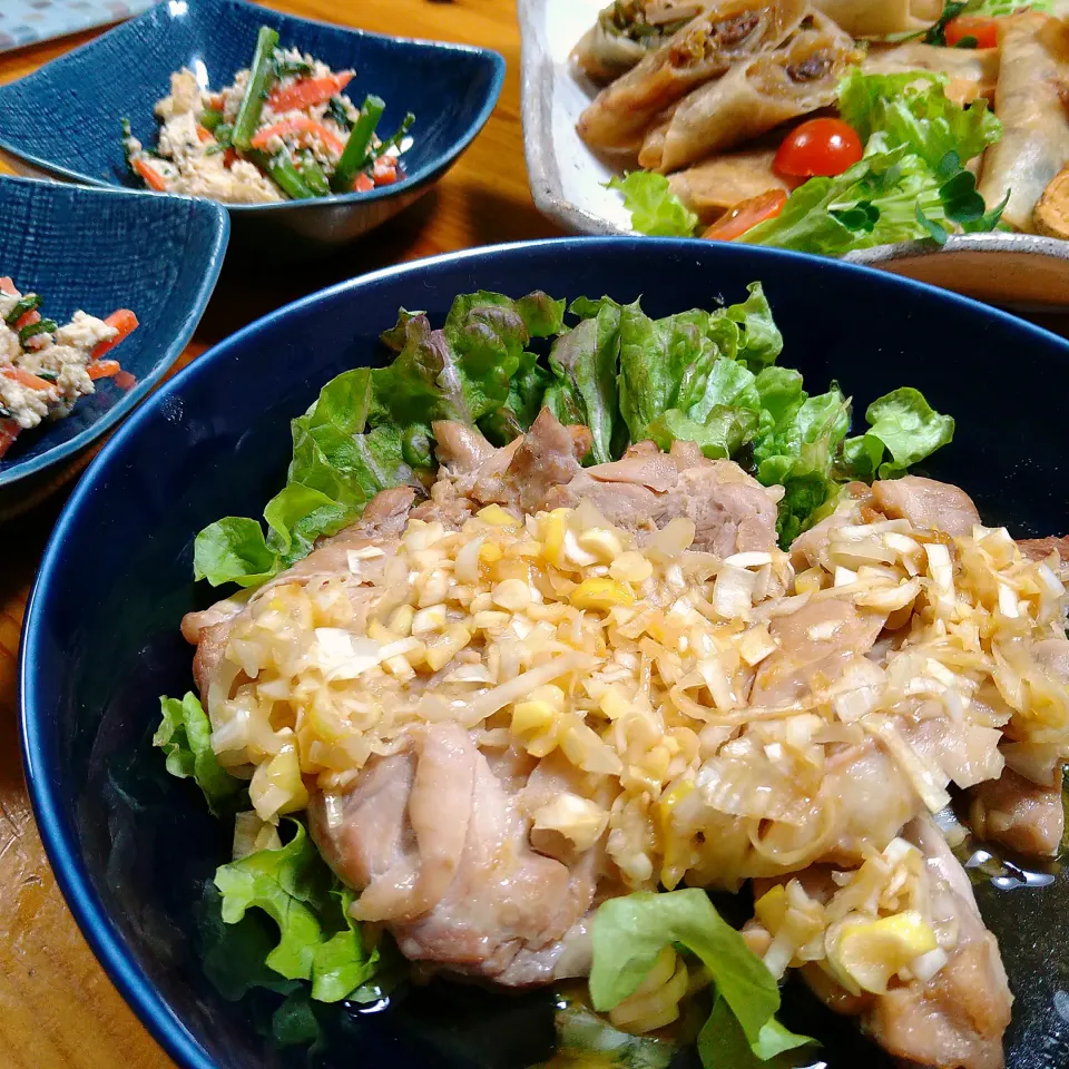 レンジで鶏のネギ酢ダレ|とまと🍅さん