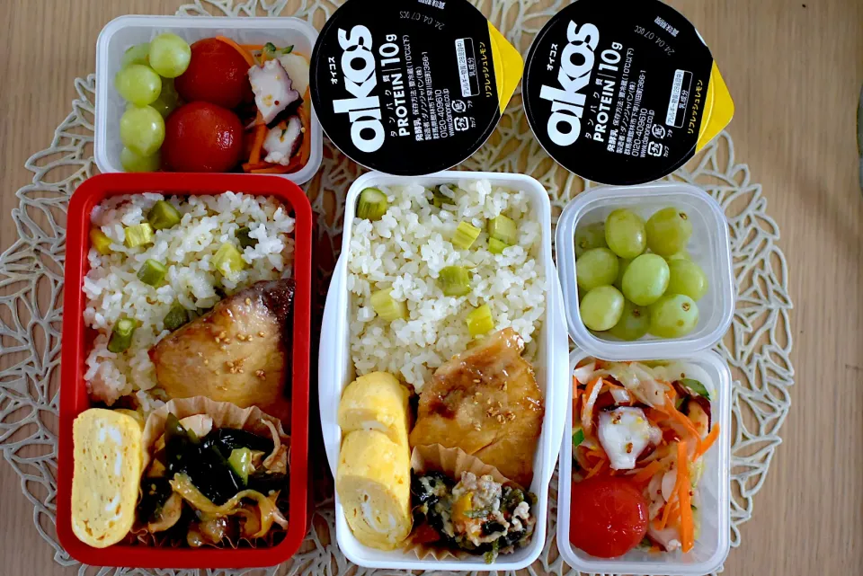 お弁当『アスパラごはんとぶりの照り焼き』|dra-kichiさん