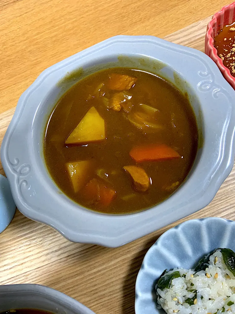 Snapdishの料理写真:鶏もも肉と長ネギとお野菜の和風カレー♡|ekoneko❤︎さん