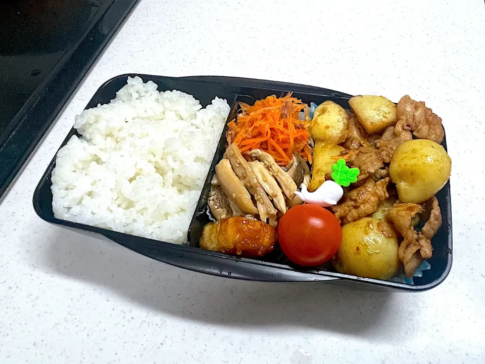 3/19 旦那弁当⁂ぶた肉とポテトの焼肉弁当|ゆさん