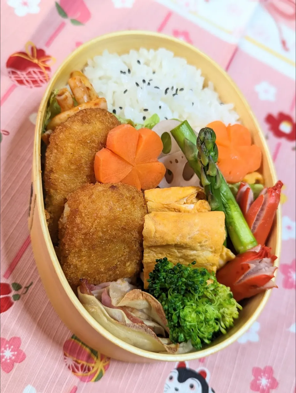 本日のお弁当〜帆立カにクリームコロッケ弁当|f.1125beさん