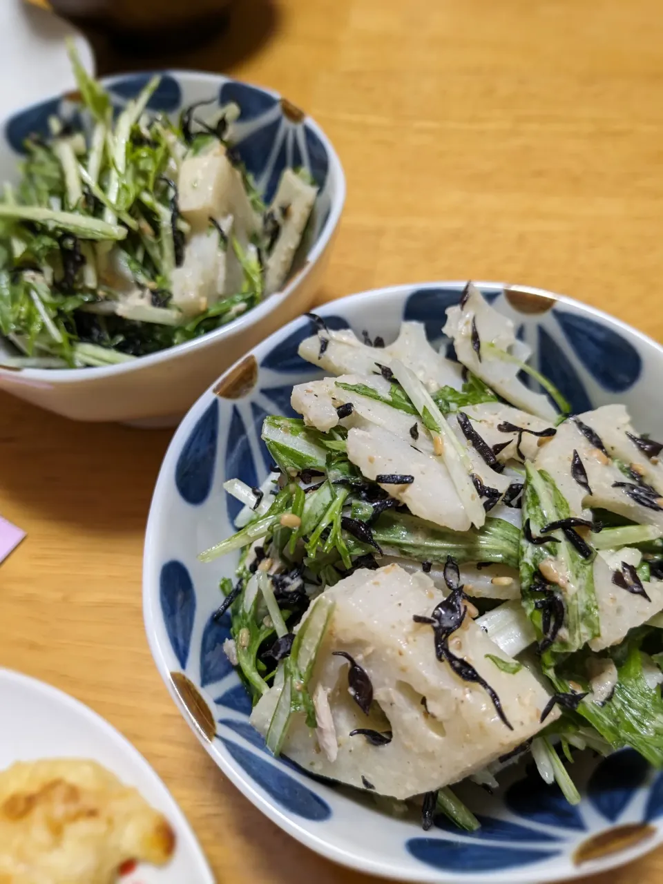 水菜と蓮根のツナひじきサラダ|きなこもちさん