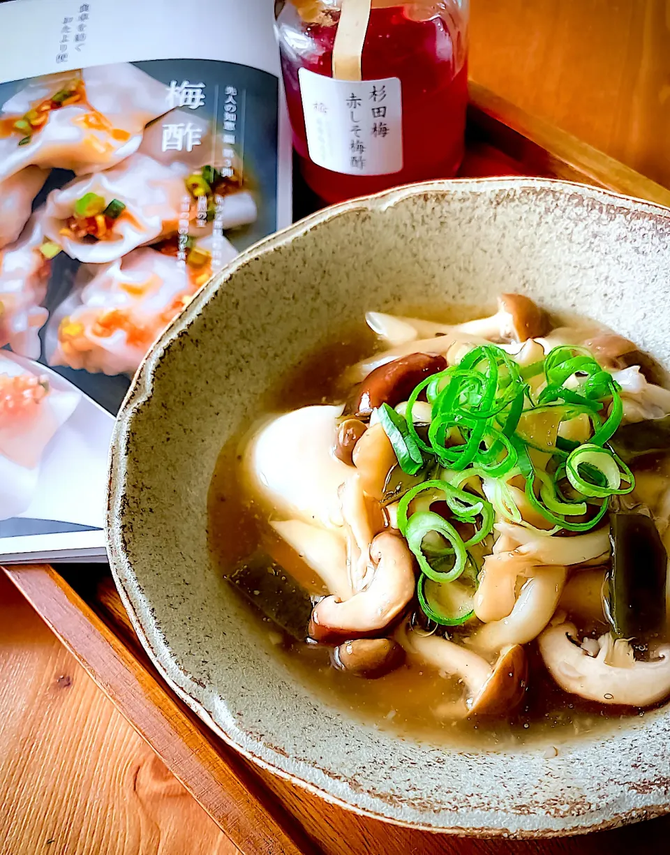 とろうま(◍︎´꒳`◍︎)お豆腐の梅酢きのこ餡掛け|にゃんぺこさん