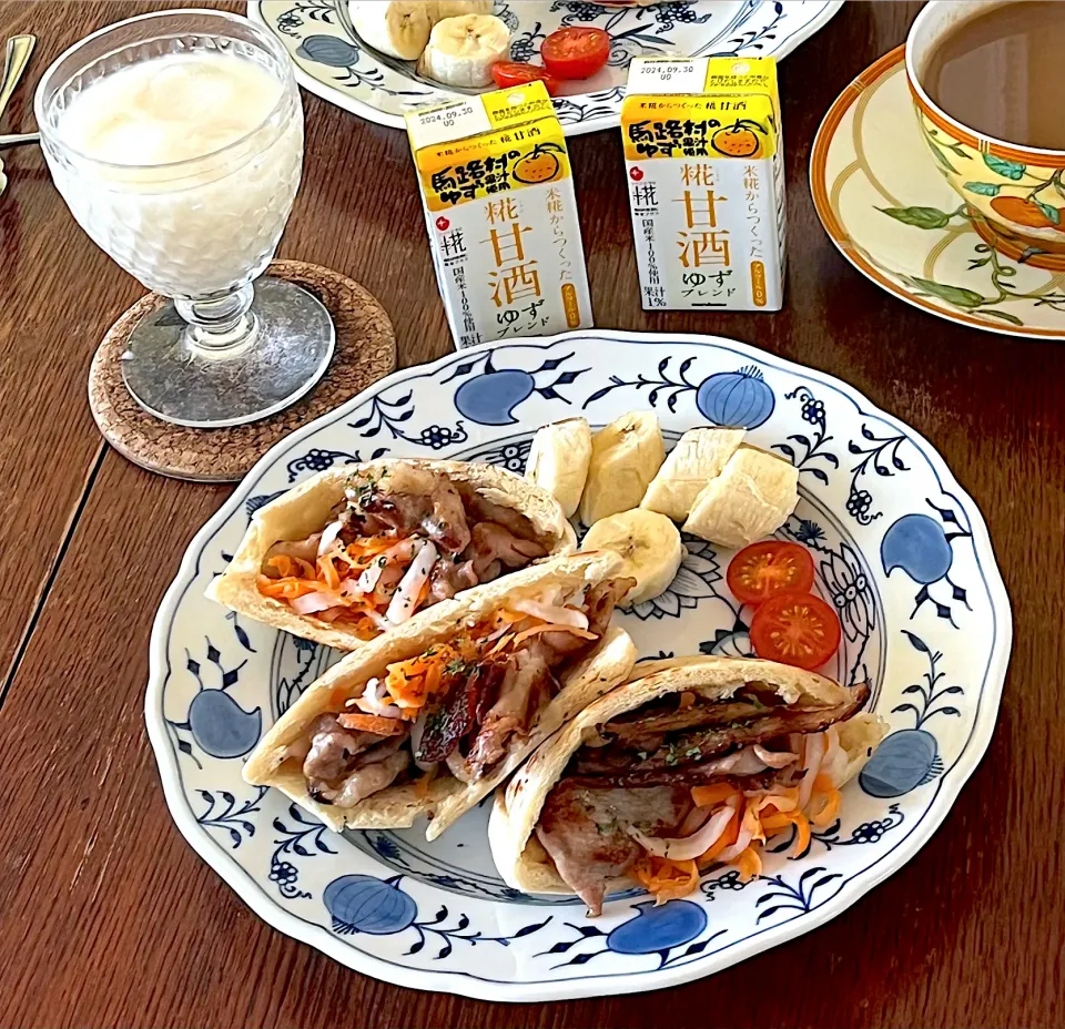 ブランチ♯ピタパンサンド🥙♯春の糀甘酒コンテスト|小松菜さん