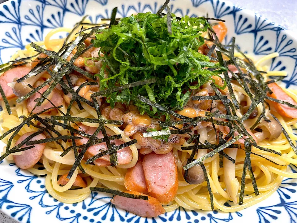 大葉と納豆の和風パスタ|Yanさん