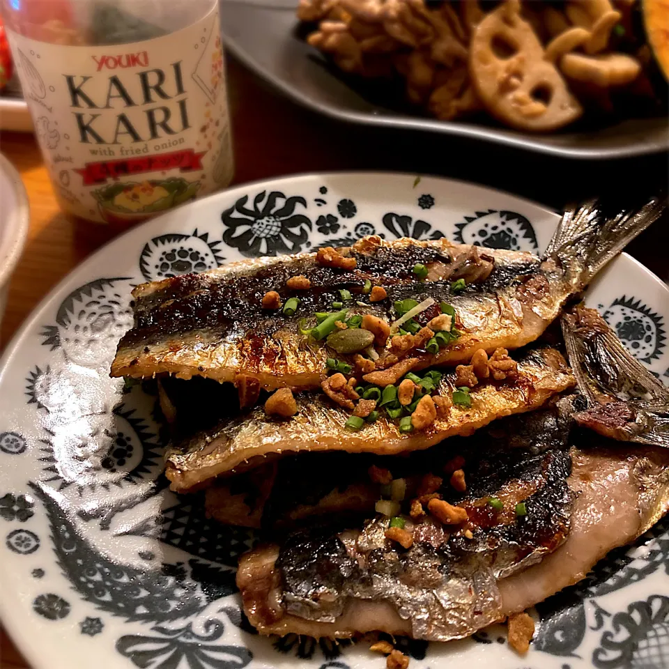 鰯の蒲焼き　カリカリナッツかけ|むぎこさん