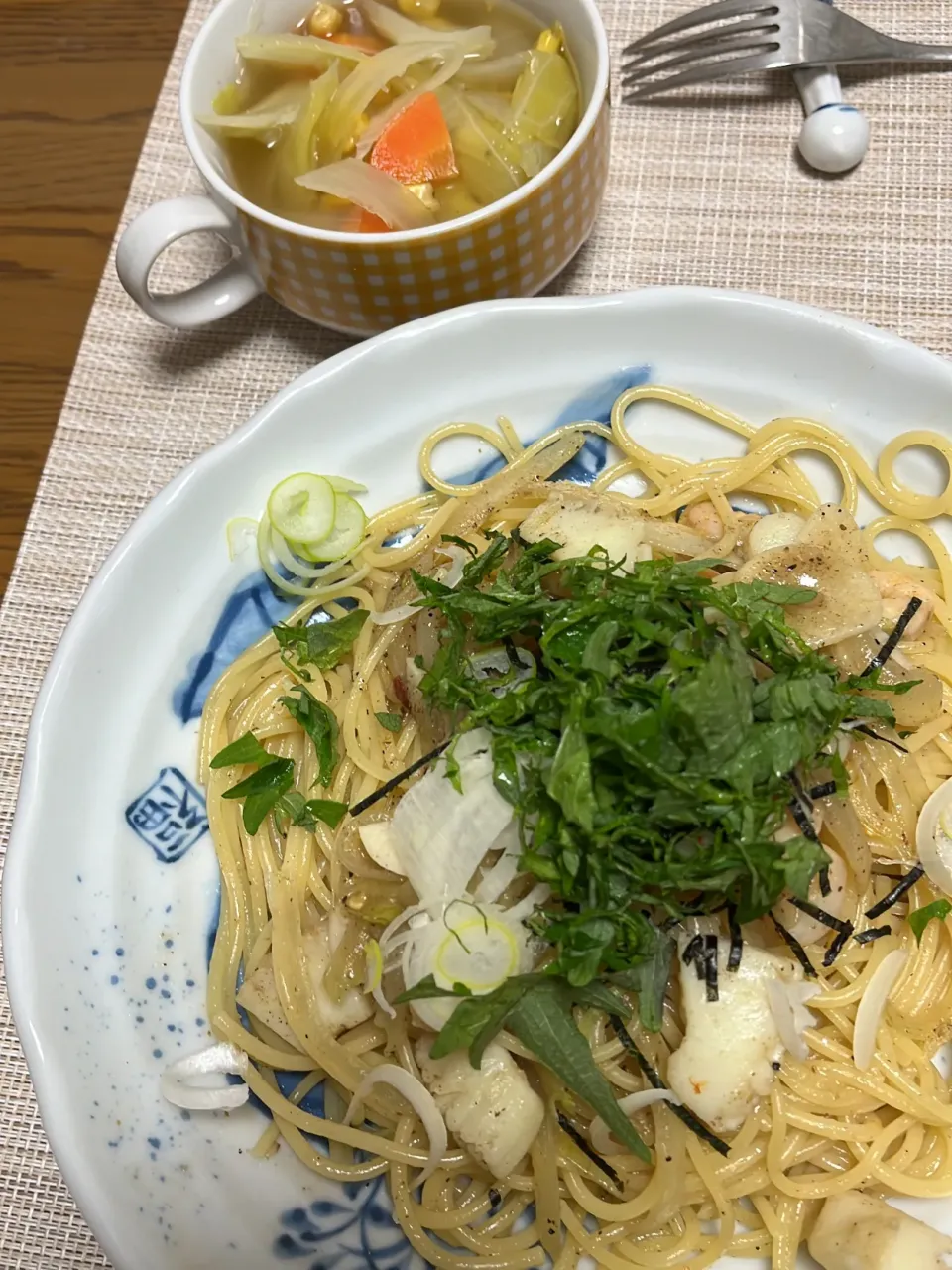 Snapdishの料理写真:和風シーフードパスタ|yukiさん