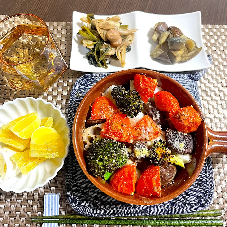 3/21晩ご飯：グリル野菜|ななみんさん