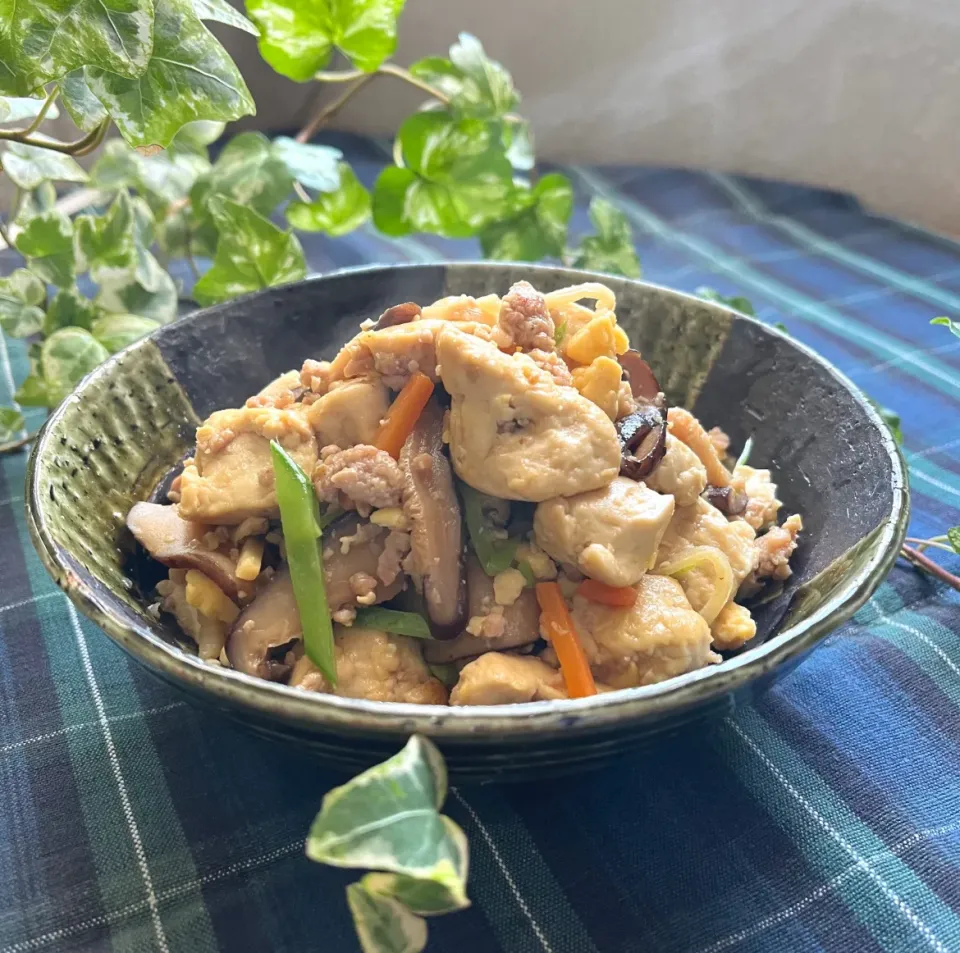 🌈▫️三色丼の残り物から次なる一皿→炒り豆腐▫️🌈|Hollyさん