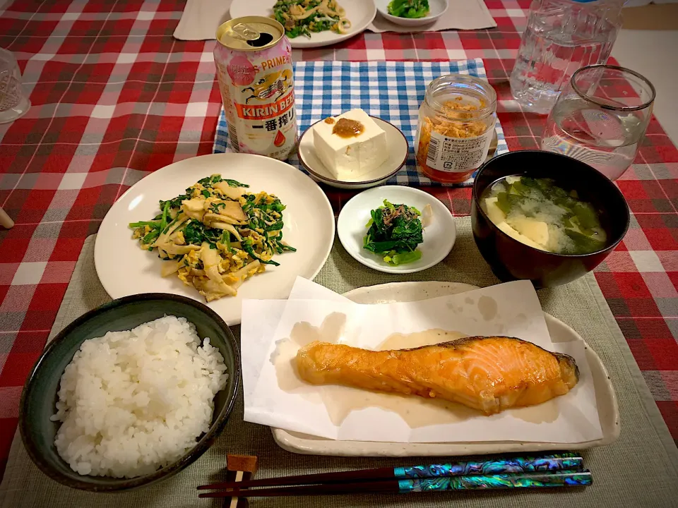 2024/3/20 晩ごはん🍚ニラ玉風男飯|ひーちゃんさん