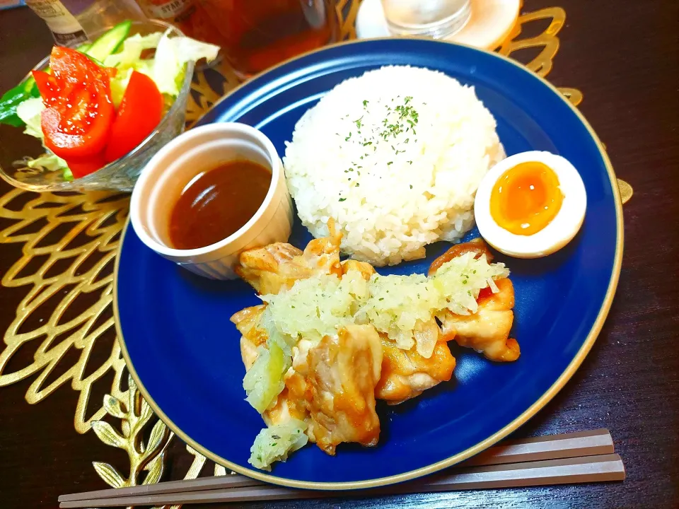 ディアボラ風チキンステーキプレート|もふもふさん