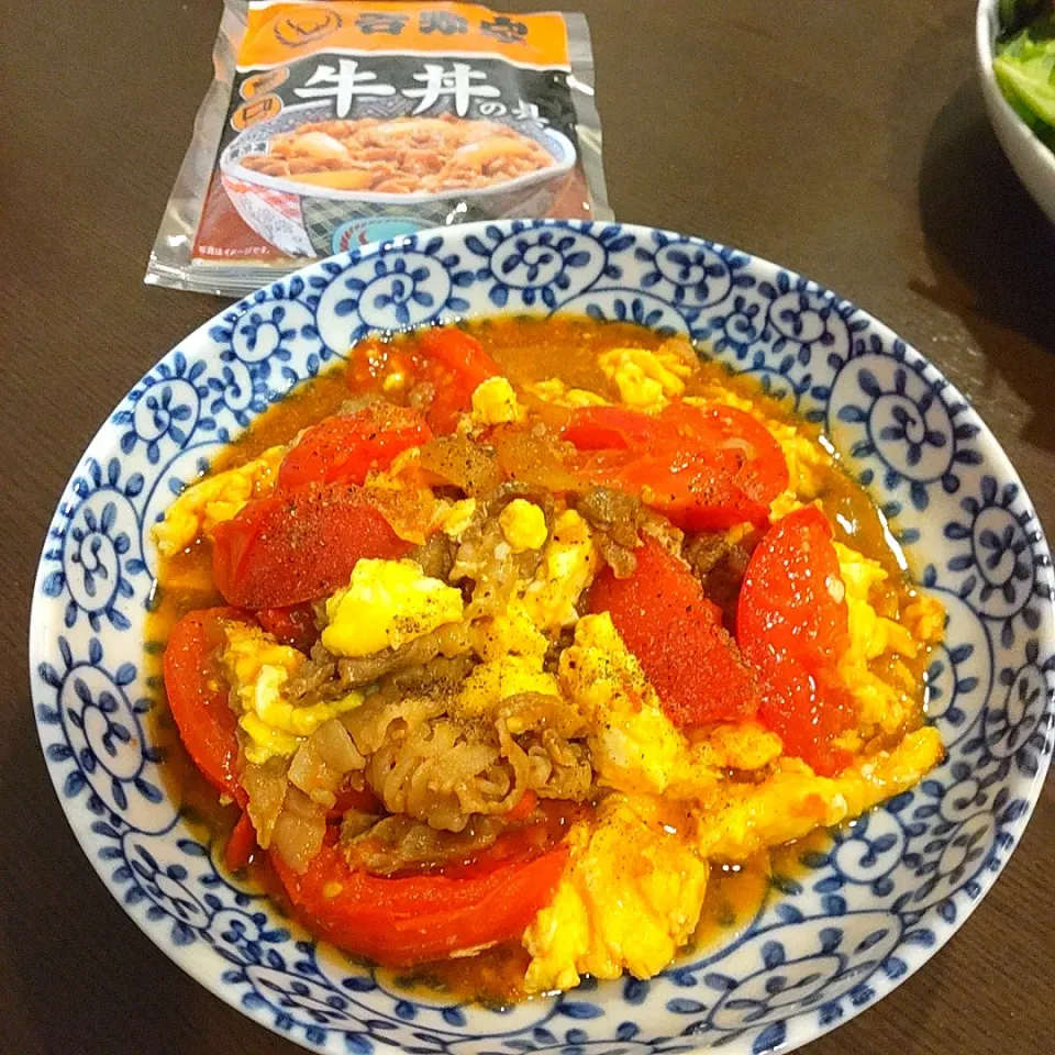 冷凍牛丼の具でトマたま牛|Rieさん