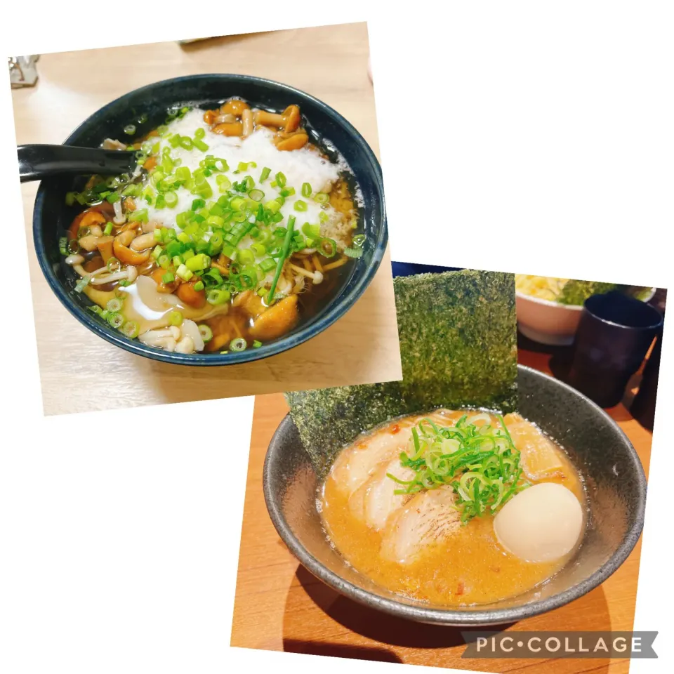 ラーメンとなめこととろろのかけそば|りーこさん