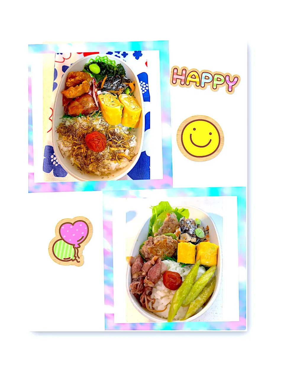 Snapdishの料理写真:ホタルイカ入り💕2日分のお弁当💕|ショコラさん