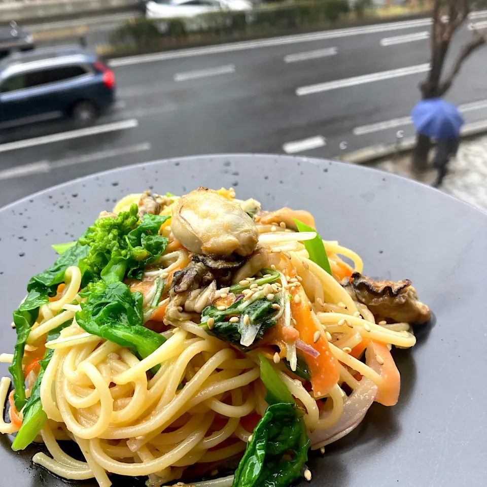 牡蠣と菜の花のペペロンチーノ|Kさん