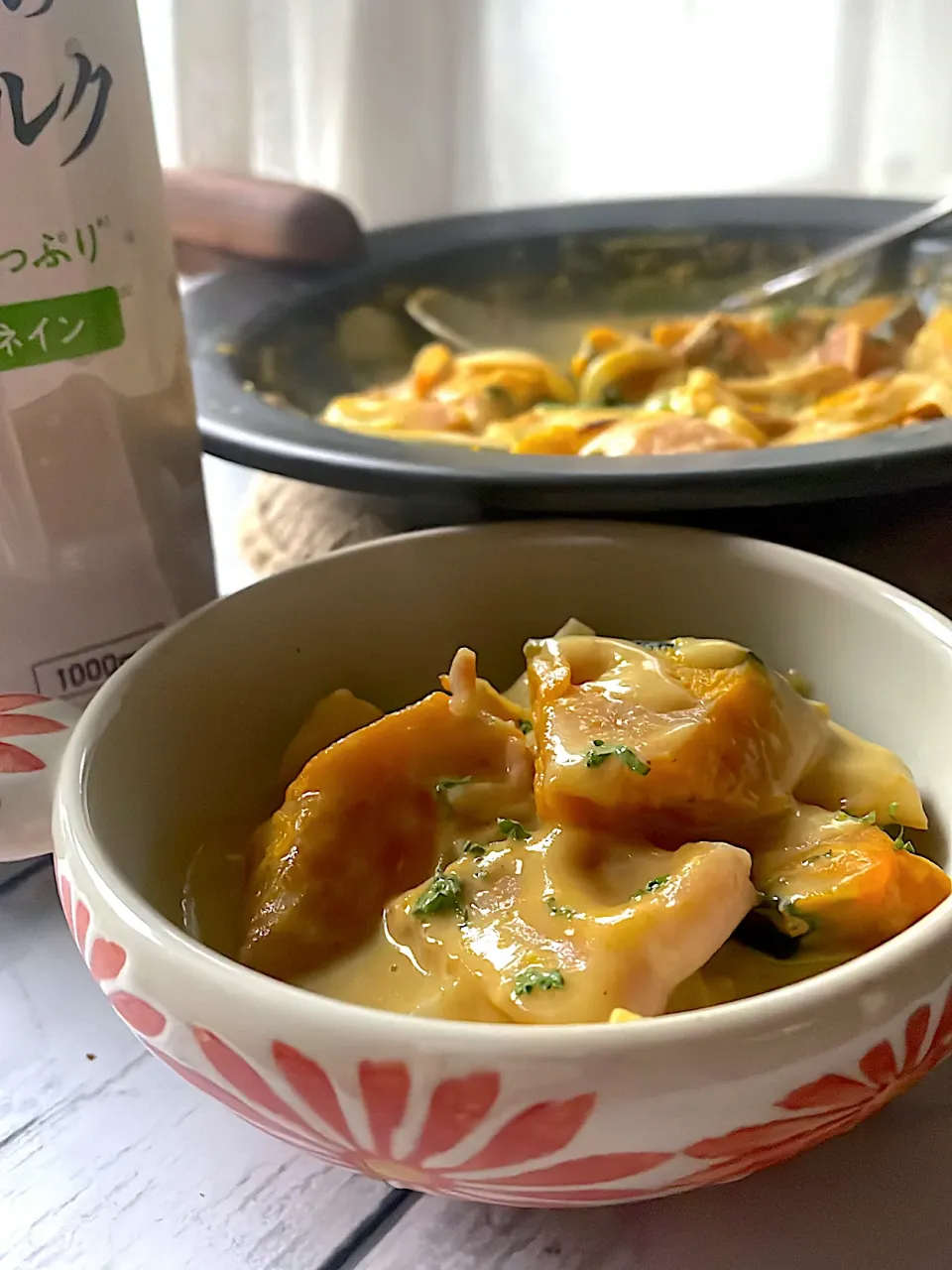 Snapdishの料理写真:かぼちゃのミルク煮|とんちんさん