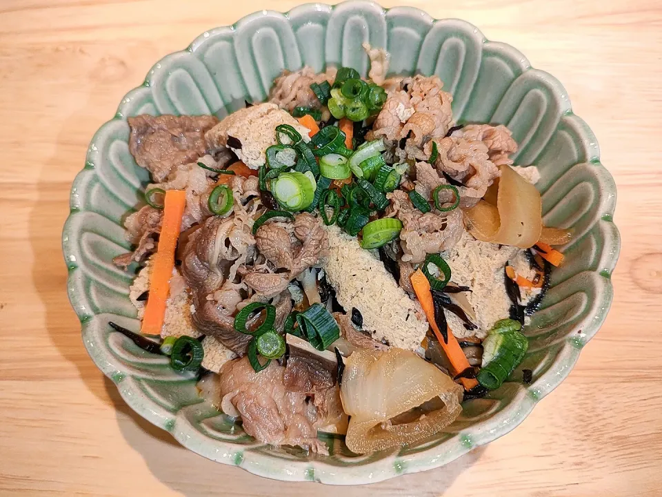 牛丼の具で五目豆腐|tamagomagomagoさん